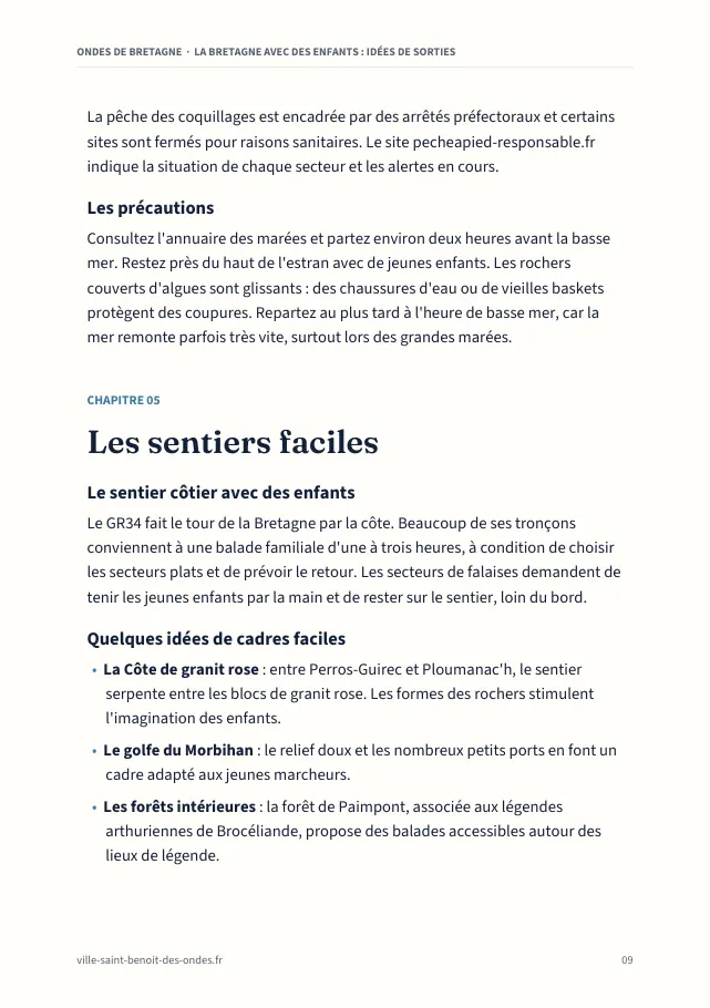 Aperçu de la page 9 de l'ebook La Bretagne avec des enfants : idées de sorties et organisation