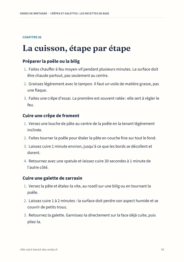 Aperçu de la page 9 de l'ebook Crêpes et galettes : les recettes de base