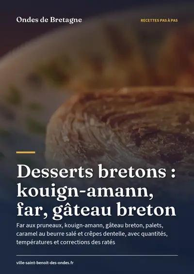 Couverture de l'ebook Desserts bretons : kouign-amann, far, gâteau breton