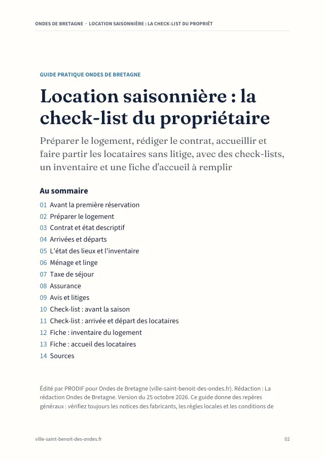 Aperçu de la page 2 de l'ebook Location saisonnière : la check-list du propriétaire