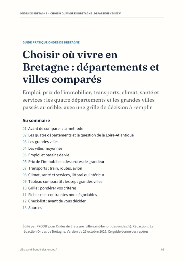 Aperçu de la page 2 de l'ebook Choisir où vivre en Bretagne : départements et villes comparés