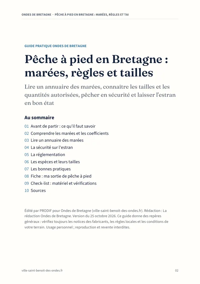 Aperçu de la page 2 de l'ebook Pêche à pied en Bretagne : marées, règles et tailles