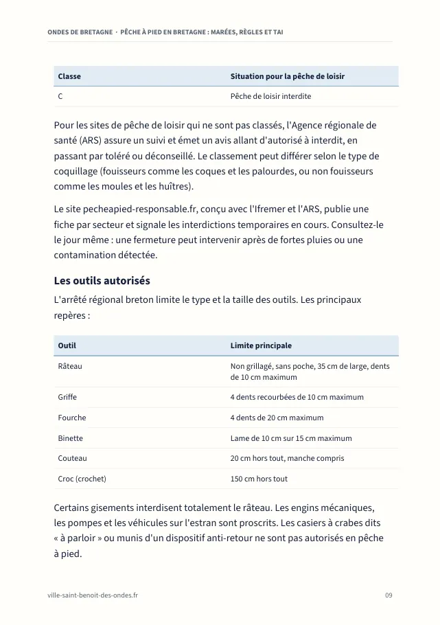 Aperçu de la page 9 de l'ebook Pêche à pied en Bretagne : marées, règles et tailles