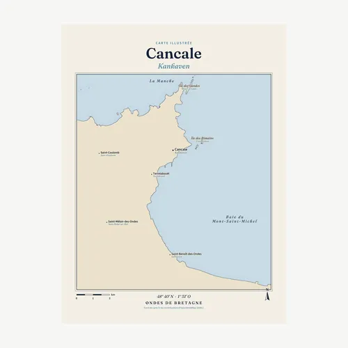 Affiche carte de Cancale