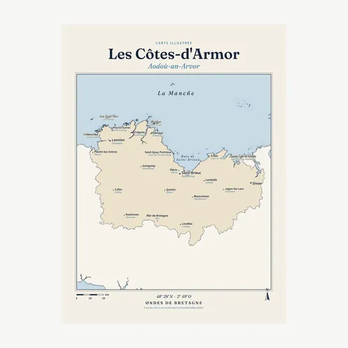Affiche carte des Côtes-d'Armor