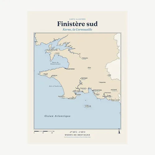 Affiche carte du Finistère sud